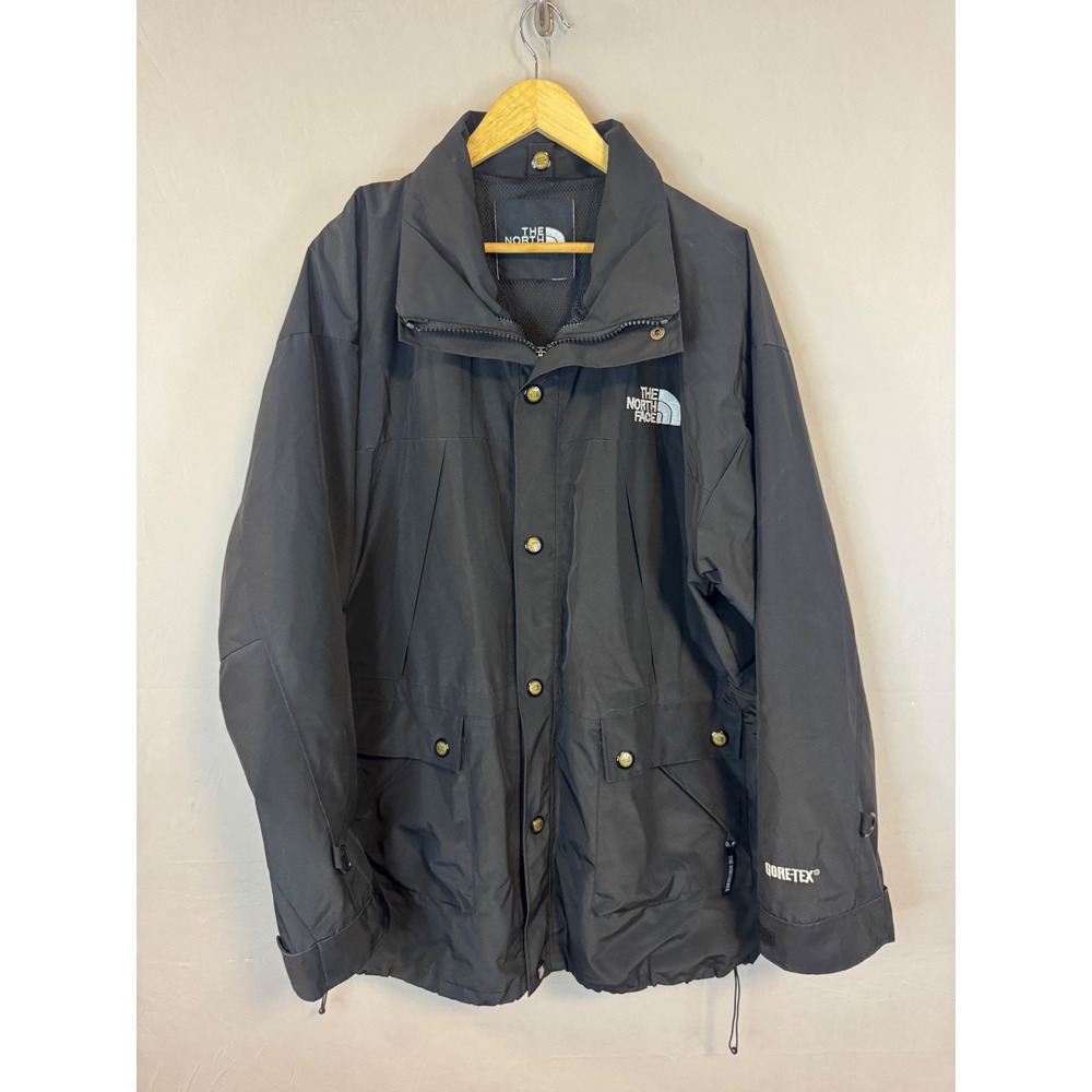 The North Face 90s Gore-Tex Mountain Light Parka Shell Jacket Mens Black Vintage